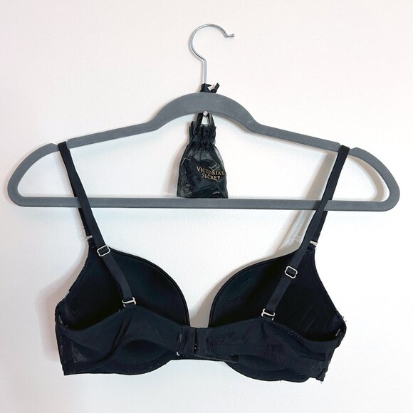 Victoria's Secret Black Push-Up Bra with Stars Size 32C Extra Straps Included - Picture 2 of 5